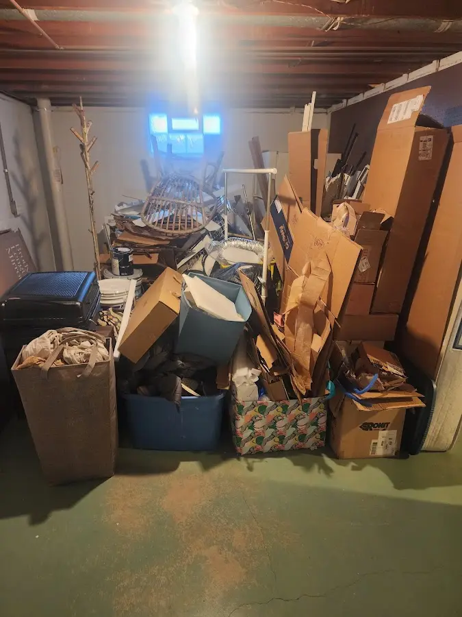 Roll-off dumpster container at job site for 20 Yard Dumpster Rental in Monessen